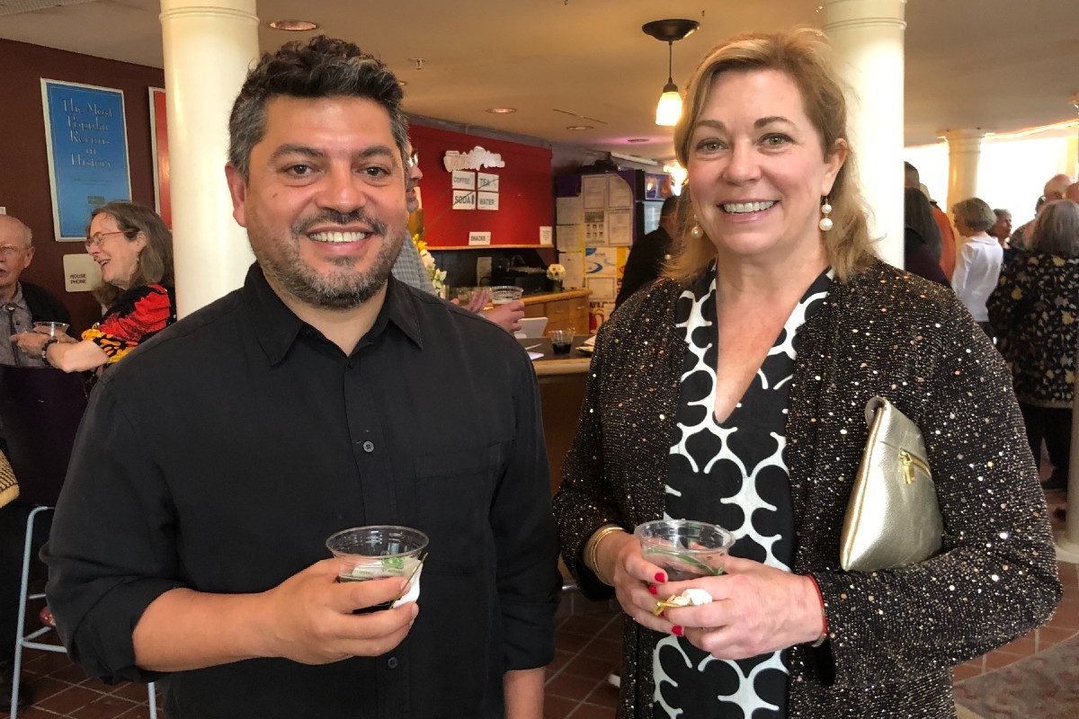 Miguel Silva and Leigh Doherty, executive director of Literacy Network of South Berkshire