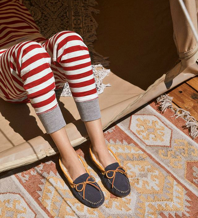 Sleepy Jones pajama separates and slippers