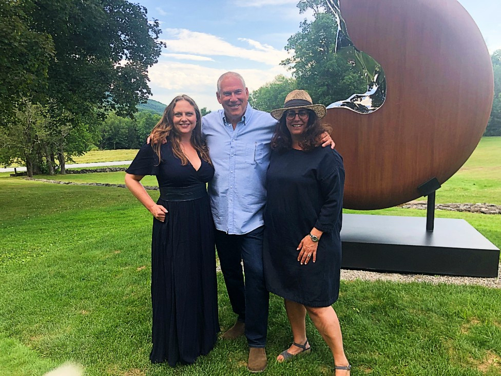 Curator Cassandra Sohn with sculptor Jonathan Prince and Stephanie Manasseh, creative director of Berkshire House