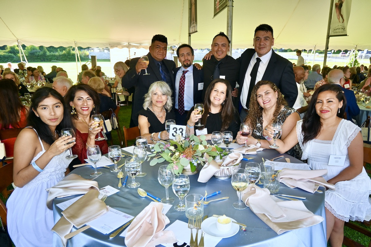 Mahaiwe Spanish-language Community Advisory Network (SCAN) committee advisors and friends.&nbsp;Front row: Deisy Escobar, Liliana Ortiz-Bermudez, Mayra Rodriguez, SCAN Co-Chair Natalia DeRuzzio, Diana Lotero, and Laura Cabrera.&nbsp;Back row: Paul Saldana, Gala Committee Member Ferdinand A. Leon, Marco Soasti, and Vladimir Soasti.