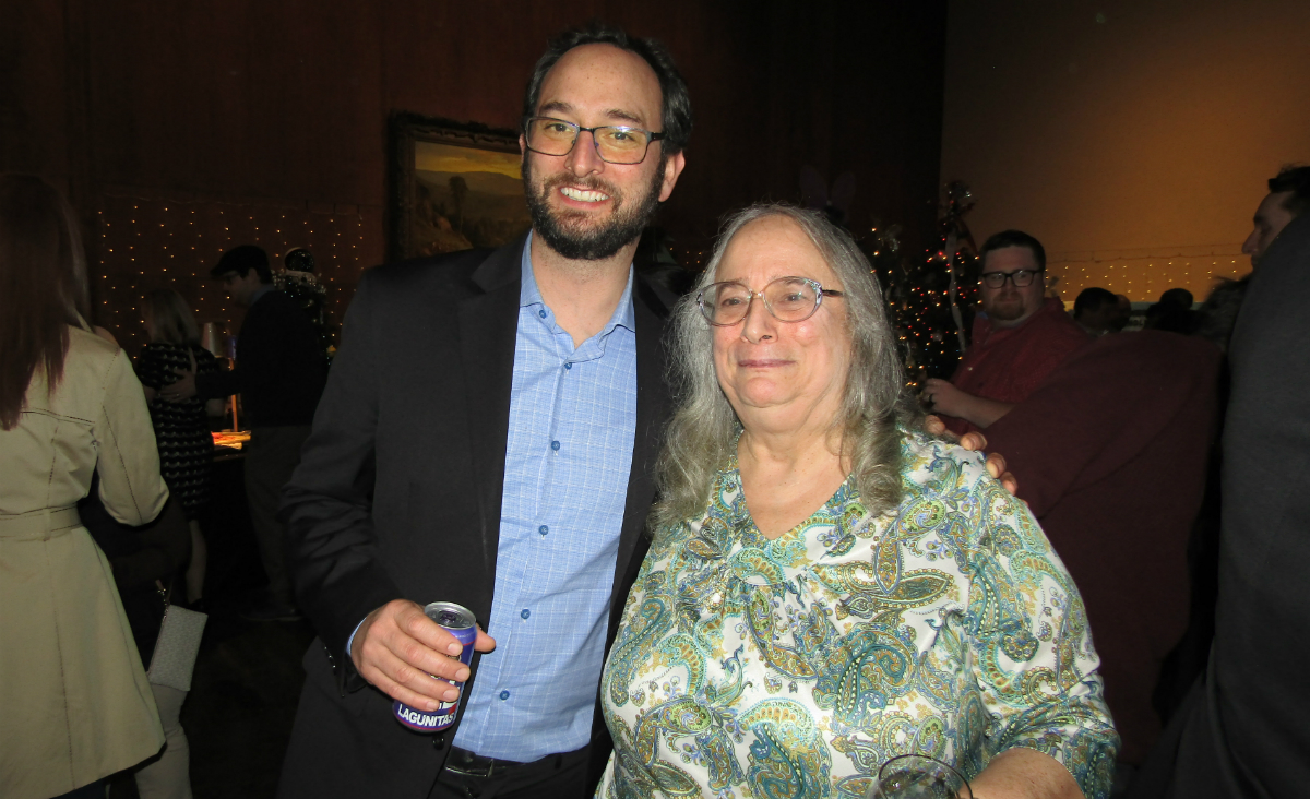 Board president Ethan Klepetar and his mother, Wendy Klepetar
