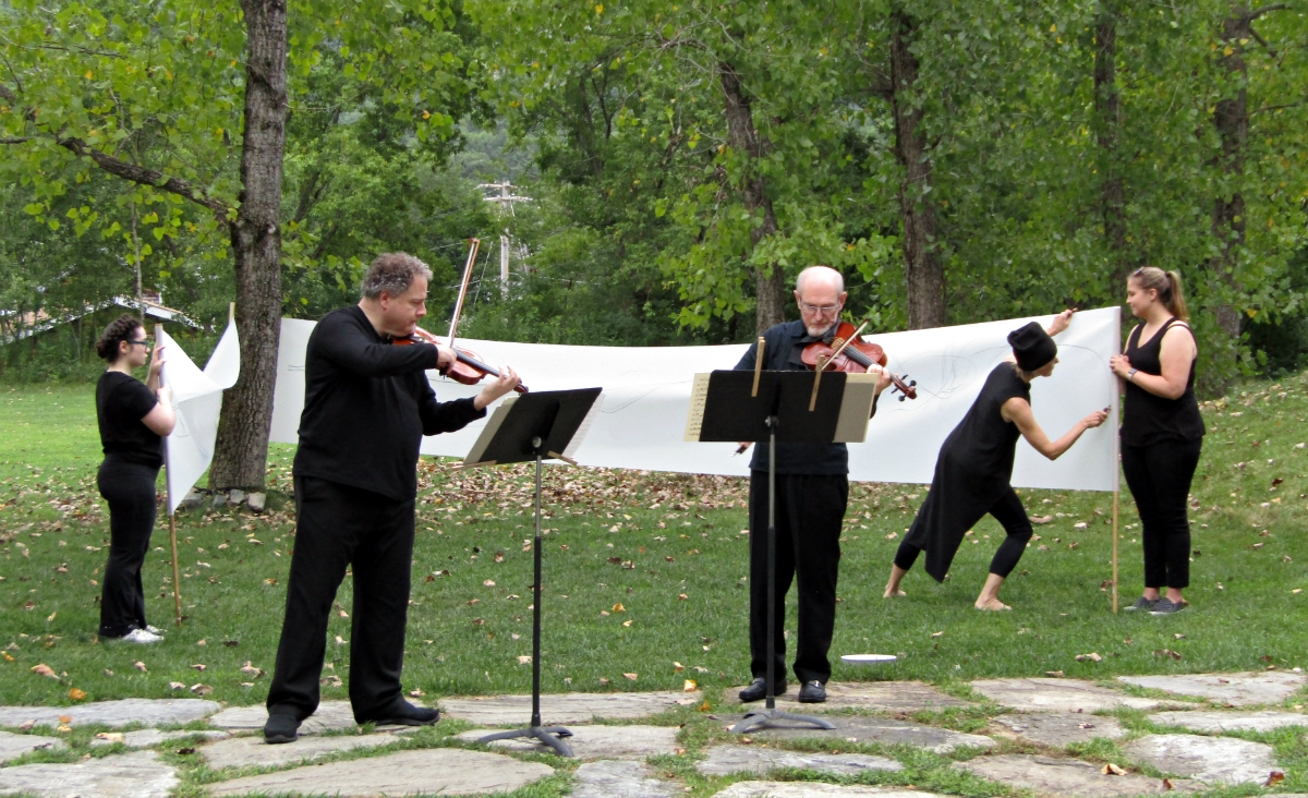 Victor Romanul and&nbsp;Michael Zaretsky, with Jaanika Peerna in the background