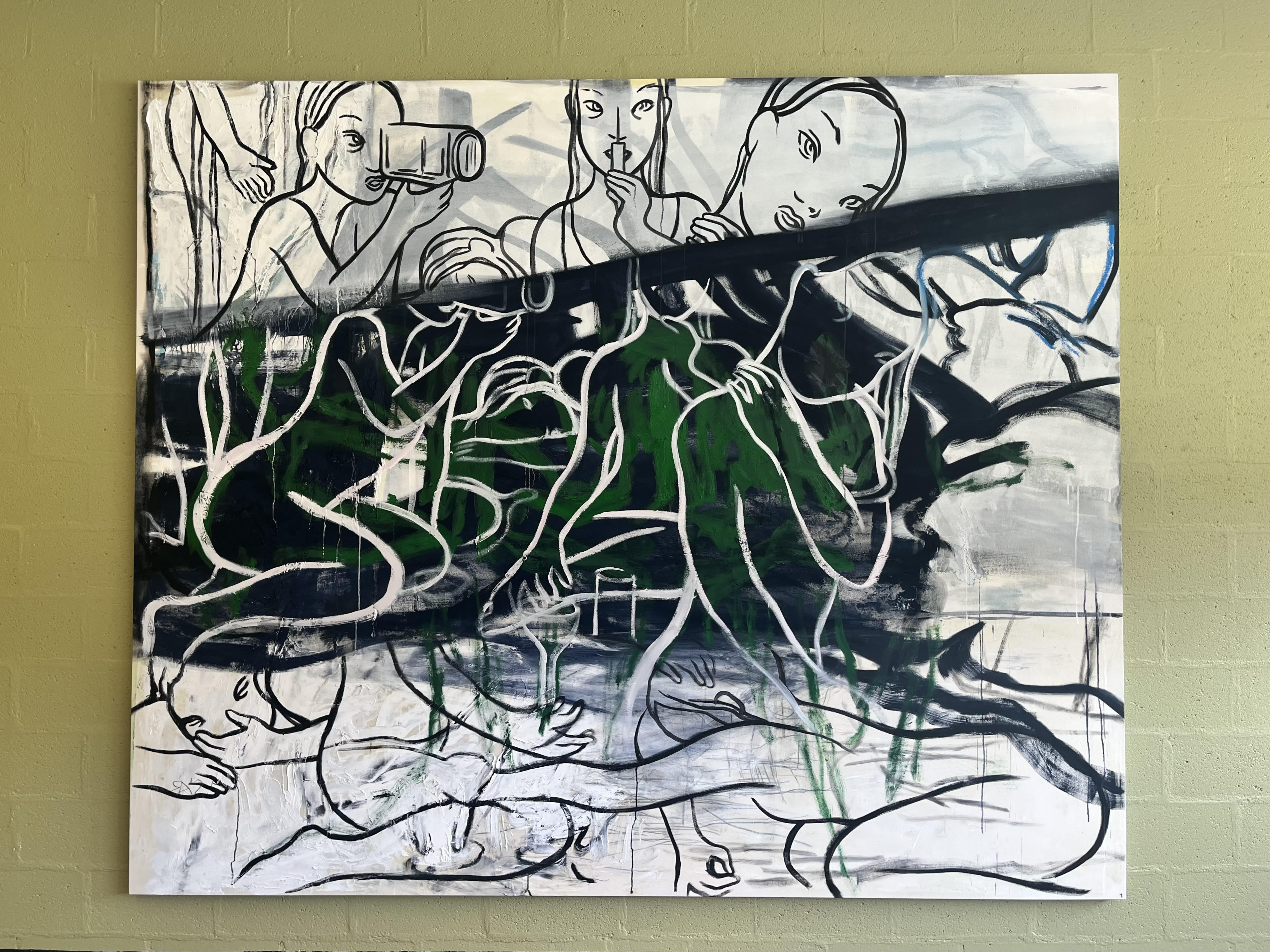 Oil and acrylic painting by Rita Ackermann - Andrew Amelinckx Oil and acrylic painting by Rita Ackermann - Andrew Amelinckx