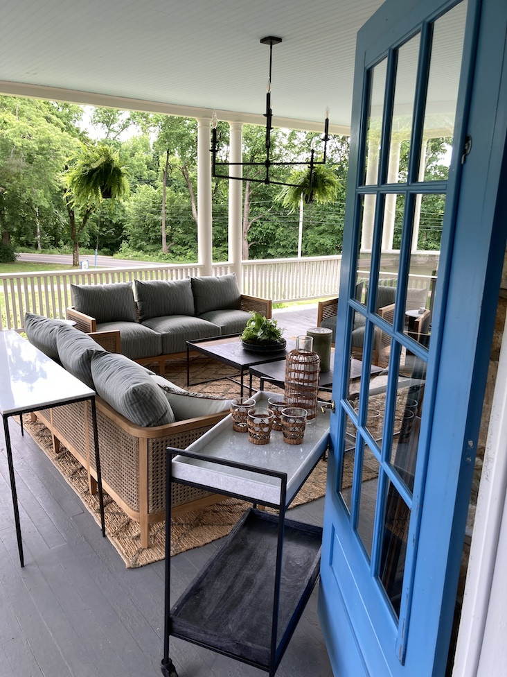 The&nbsp;Grand Porch, designed by C. Herrington Home &amp; Design of Hillsdale, is original to the circa 1890 Georgian Revival estate, which burned and was rebuilt in 1902.