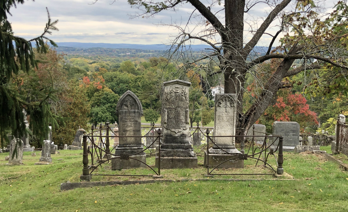The Hudson City cemetery offers one of the best views in town.