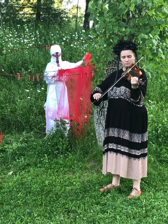 Musicians and actors appear&nbsp;like spirits&nbsp;throughout the grounds.