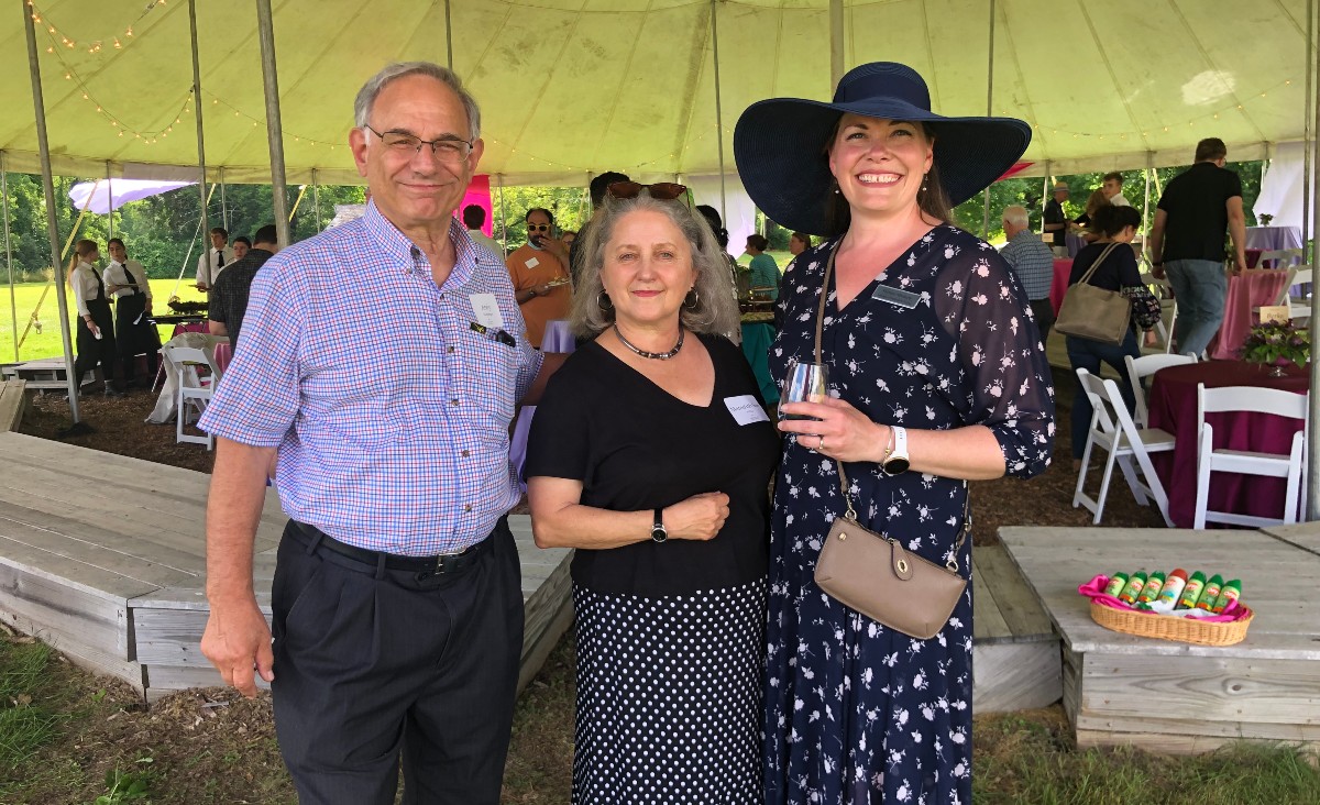 Andy Weinberger, Meredith Sue Willis, and Kristin Moriary, the Company&#39;s director of individual giving.