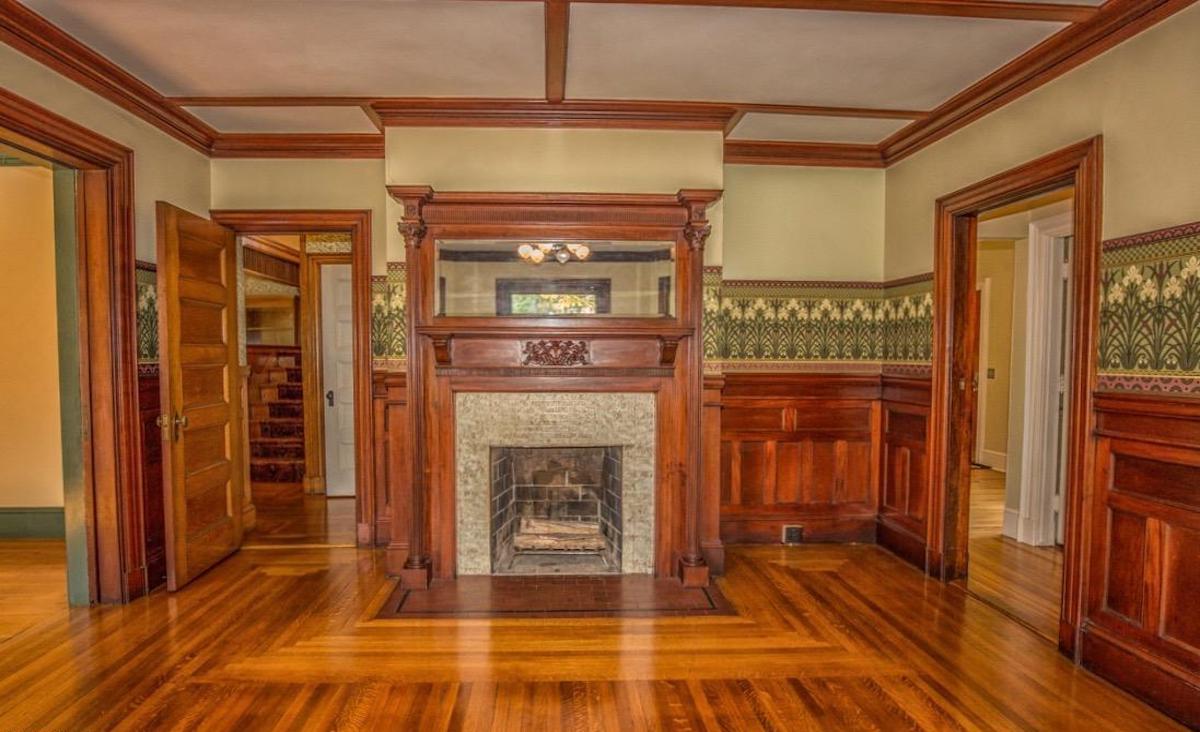 Wood-burning fireplace