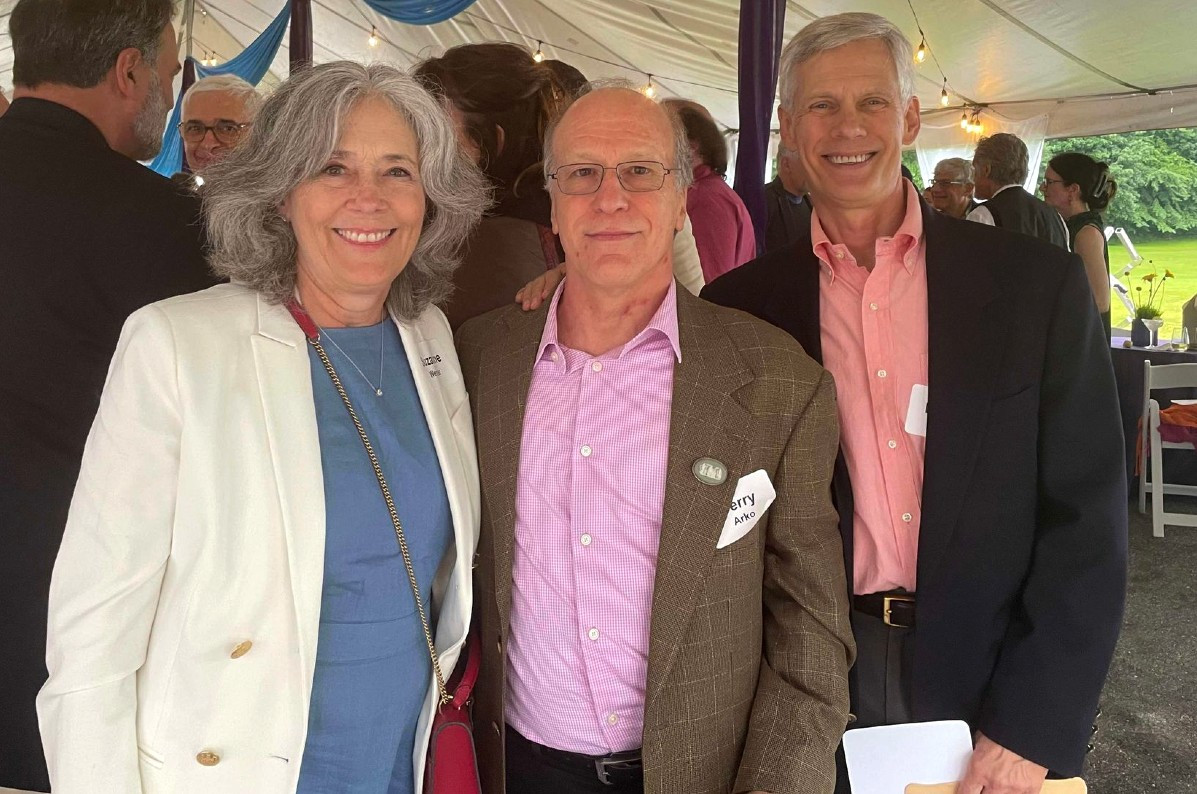 Suzanne Werner, Jerry Arko, and Hank Baker, president of Shakespeare &amp; Volunteer Company