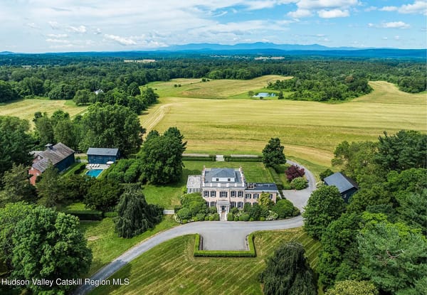 "Deep Acres," an 1858 Greek Revival With an Elevator in Kinderhook Hits Market at $14.5 Million