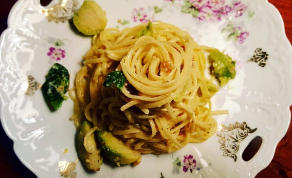 Recipe: Pasta Carbonara with Brussels Sprouts