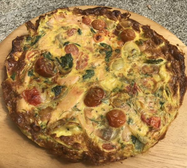Recipe: Smoked Salmon, Dill and Chard Frittata