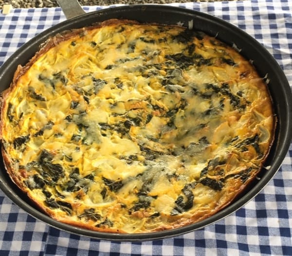 Recipe: Kale, Caramelized Onion, and Cheddar Frittata