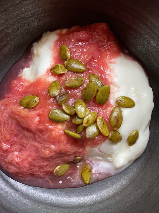 Recipe: Rhubarb and Vanilla Bean Compote With 5-Spice Roasted Pepitas