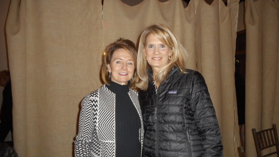 <p><strong>Ellen House, a member of the board of directors, and Theresa Smith of Mystique Salon</strong></p>