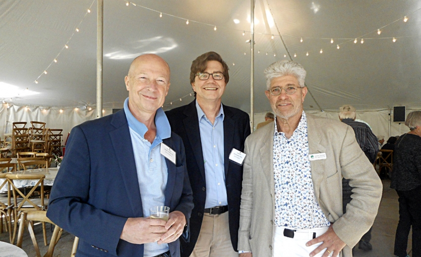 <p><strong>Rural Intelligence Publisher Mark Williams with the website&#39;s Director of Sales, Christopher Wiss, and Laurence Oberwager, director of Tanglewood Business Partners.</strong></p>