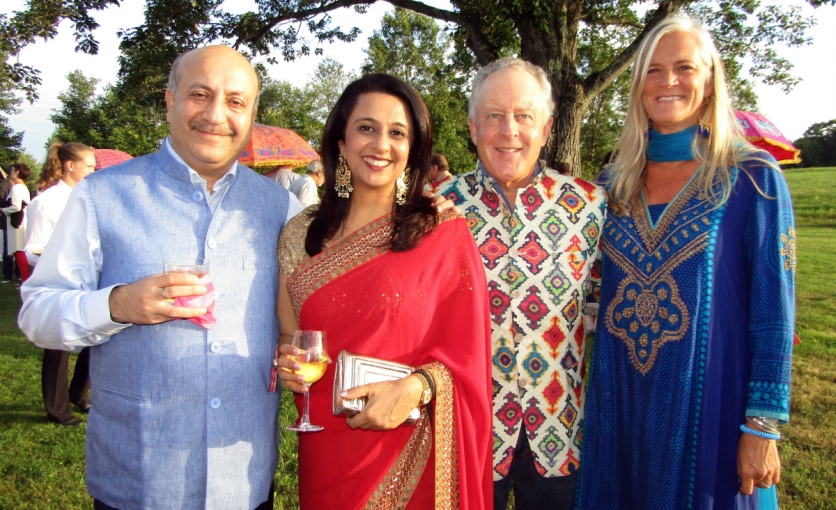 <p><strong>Sanjay and Deepali with Jim Crane and Alyson Brandt.</strong></p>