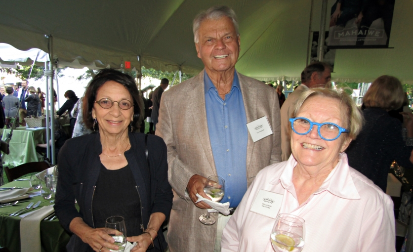 <p><strong>Mahaiwe board chair Margaret Deutsch with Anthony Prisendorf and gala committee member Clara London</strong></p>
