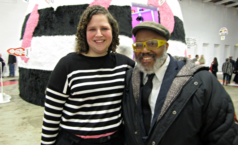 <p><strong>The show&#39;s curator, Denise Markonish, with the artist.</strong></p>